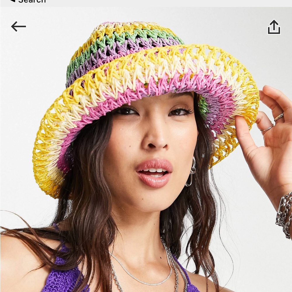 asos straw bucket hat